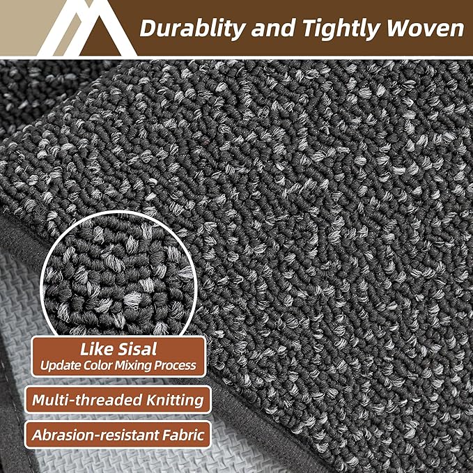 COSY HOMEER Door Mat 17" x 30" Non Slip Absorbent Entryway Rugs Dirt Trapper Doormats Washable Entrance Mats Low Pile Welcome Floor Mat for Front Back Door and Entry Mats,Dark Grey(Roll Packing)