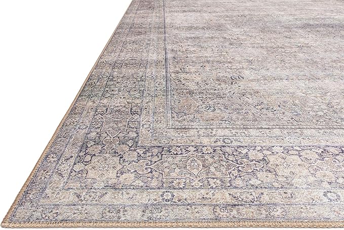 Loloi Wynter Collection WYN-03 Silver/Charcoal 2'-6" x 12'-0" Runner Rug, .13" Thick, Area Rug, Soft, Durable, Printed, Vintage Inspired, Low Pile, Non-Shedding, Easy Clean, Living Room Rug