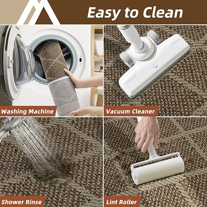 COSY HOMEER Kitchen Mats, 2 PCS Kitchen Rug Non Slip Washable, Absorbent Runner Rugs for Kitchen Floor, 100% Polypropylene Kitchen Sink Rug 20"x32" + 20"x48"(Beige)