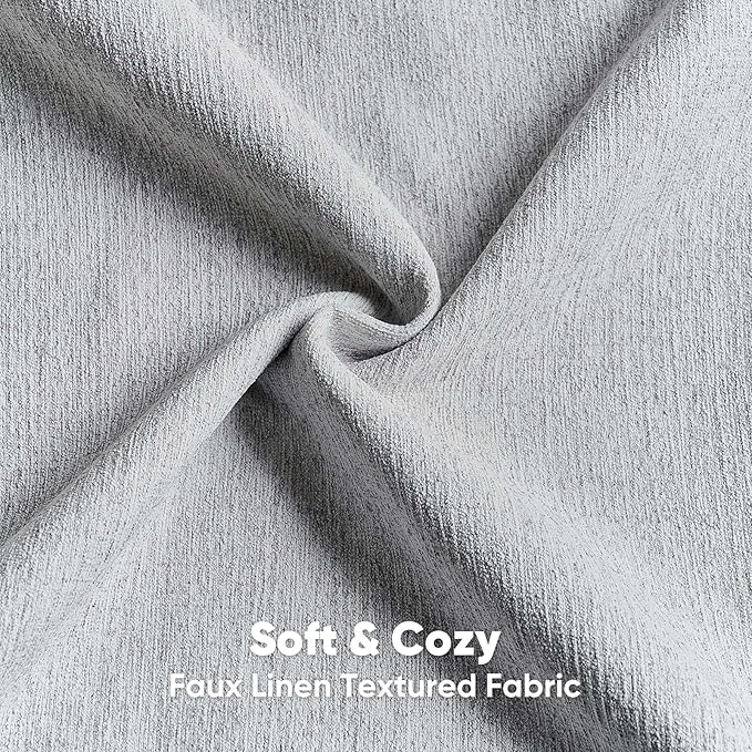 FUTEI Light Grey Chenille Decorative Throw Pillow Covers 12x20 Inch Set of 2,Soft Cozy Faux Linen Textured Lumbar Pillow Cases,Farmhouse Home Decor for Couch Living Room