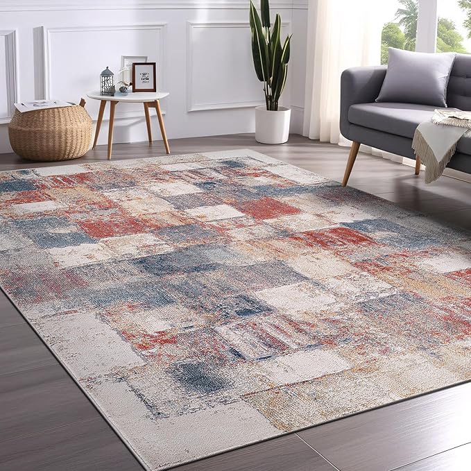 Beverly Rug Living Room Rug 6x9 Modern Luxury Ultra Soft Vintage Indoor Area Rugs for Kitchen Dining Room Stain Resistant Non Shedding Indoor Carpet Alfombras para Salas Modernas (6 x 9 Multi)