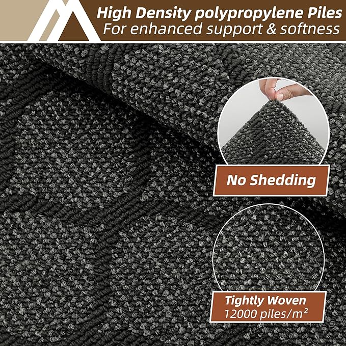 COSY HOMEER Kitchen Rug Non Slip Washable 24"x48", Absorbent Kitchen Mats for Floor, Runner Rugs for Kitchen Floor, 100% Polypropylene Kitchen Sink Rug (Dark Grey)
