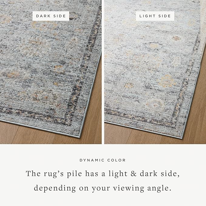 Loloi Monroe Collection MON-04 Sky/Gold 2'-6" x 4'-0" Accent Rug