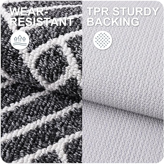OLANLY Indoor Door Mat, 32x20 Inch, Dirt Resistant and Absorbent, Non-Slip Rubber Backing Floor Mats, Easy Clean Low-Profile Doormat for Entryway, Front Door, and Inside Entrance, Black