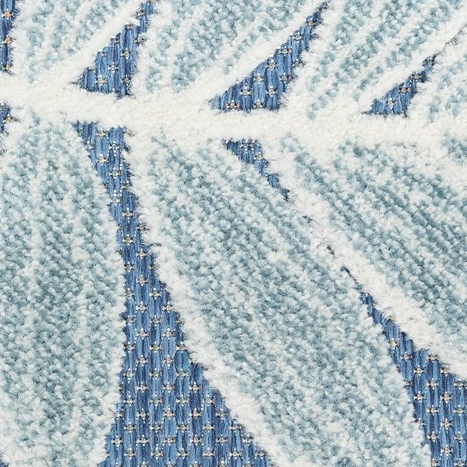 Nourison Home Aloha Blue 3'6" x 5'6" Area Rug - Easy Clean, Non Shedding, Bed Room, Living Room, Dining Room, Kitchen (4' x 6')