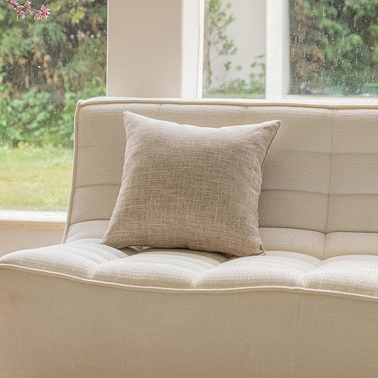 Home Brilliant Euro Sham 26x26 1 pc Linen Pillow Cover 26 x 26 Euro Pillow for Bed Couch Sofa, 66x66cm, Burlap