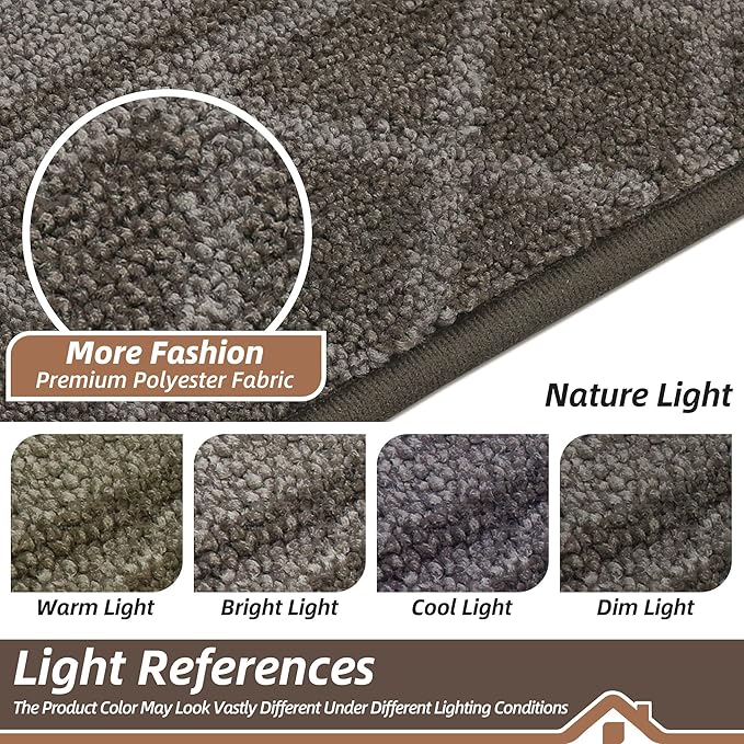 BEQHAUSE Door Mat Dirt Trapper Non Slip Entryway Rugs Absorbent Welcome Mat Low Profile Washable Front Door Mat for Muddy Paws,Entrance,Hallway, 24" x 36", Brown