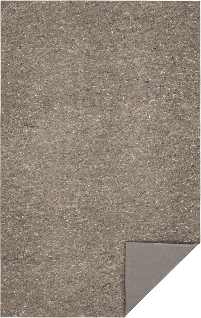 Mohawk Home 8' x 10' Non Slip Grip Rug Pad 3/8" Thick Dual Surface Felt Cushion + Rubber Gripper - Safe for All Floors