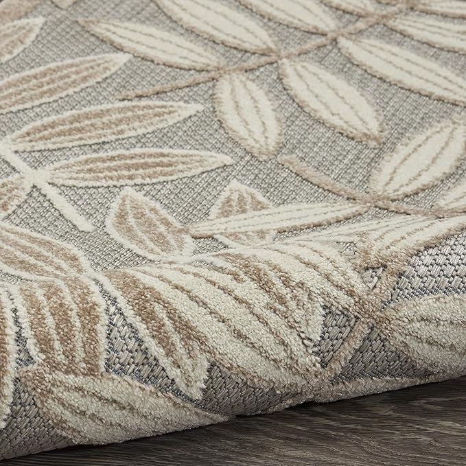Nourison Home Aloha Natural 4' x Round Area Rug - Easy Clean, Non Shedding, Bed Room, Living Room, Dining Room, Kitchen (4' x Round)