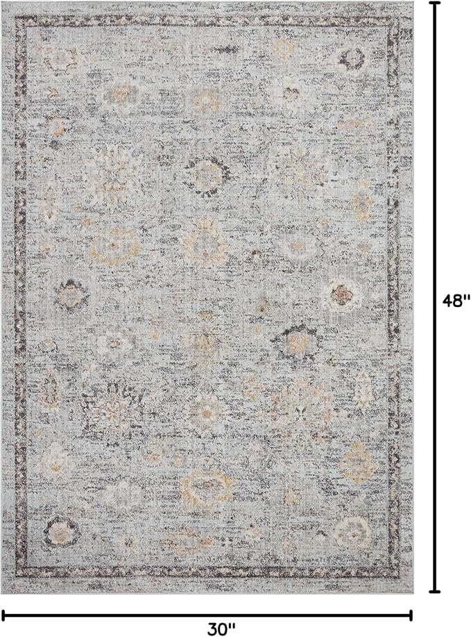 Loloi Monroe Collection MON-04 Sky/Gold 2'-6" x 4'-0" Accent Rug