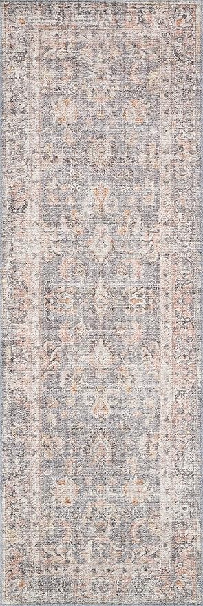 Loloi II Skye Collection SKY-01 Grey/Apricot 2'-6" x 7'-6" Runner Rug