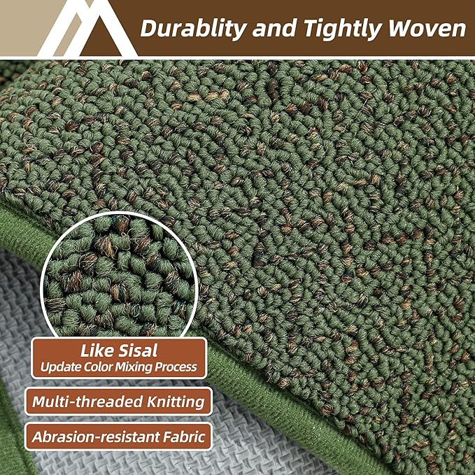 COSY HOMEER Door Mat 17" x 30" Non Slip Absorbent Entryway Rugs Dirt Trapper Doormats Washable Entrance Mats Low Pile Welcome Floor Mat for Front Back Door and Entry Mats,Green(Roll Packing)