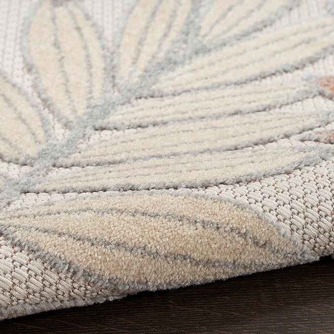 Nourison Home Aloha Blue Mocha 2' x 6' Area Rug - Easy Clean, Non Shedding, Bed Room, Living Room, Dining Room, Kitchen (6' Runner)
