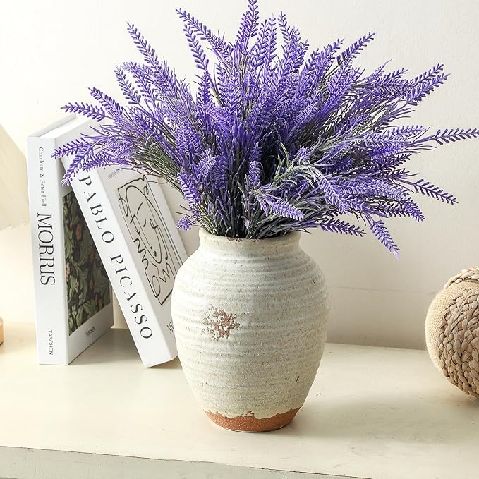 Ceramic Decorative Flower Vase 7 Inch Pottery Rustic Farmhouse Boho Terracotta Vase for Home Decor, Table, Living Room, Bathroom, Shelf, Mantel Decoration