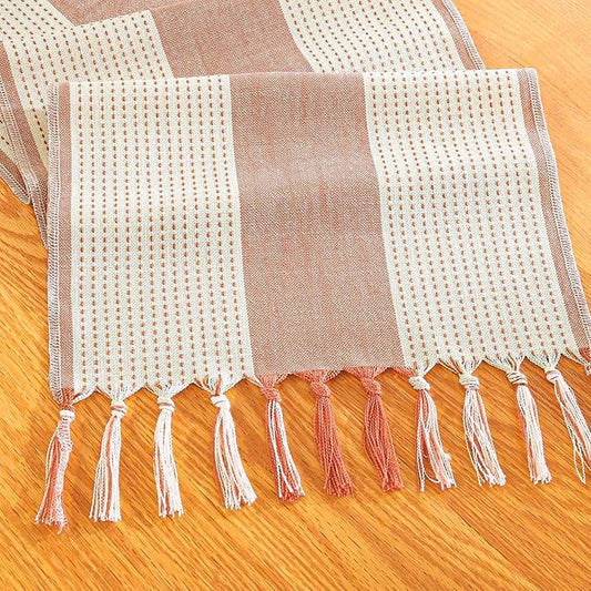 Niviy Orange Table Runner 48 Inches Long, Boho Farmhouse Seasonal Fall Thanksgiving Washable Table Runners for Autumn Decorations Home Decor (Orange, 12"×48")