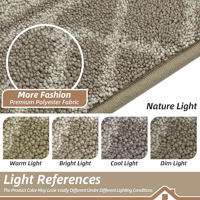 BEQHAUSE Door Mat Dirt Trapper Non Slip Entryway Rugs Absorbent Welcome Mat Low Profile Washable Front Door Mat for Muddy Paws,Entrance,Hallway, 20" x 32", Beige