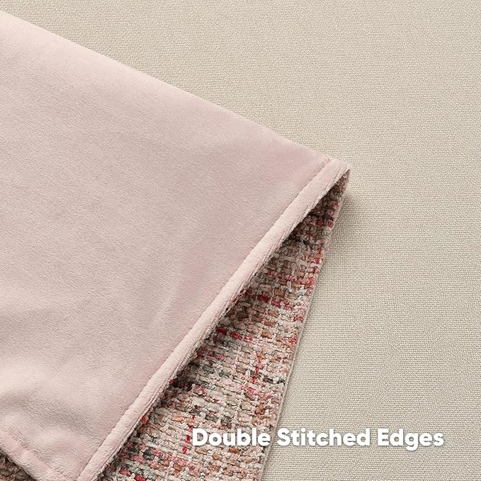 FUTEI Blush Decorative Throw Pillow Covers 16x16 Inch Set of 2,Soft Chenille Tweed Textured Cushion Case,Modern Home Decor for Couch Bed Living Room