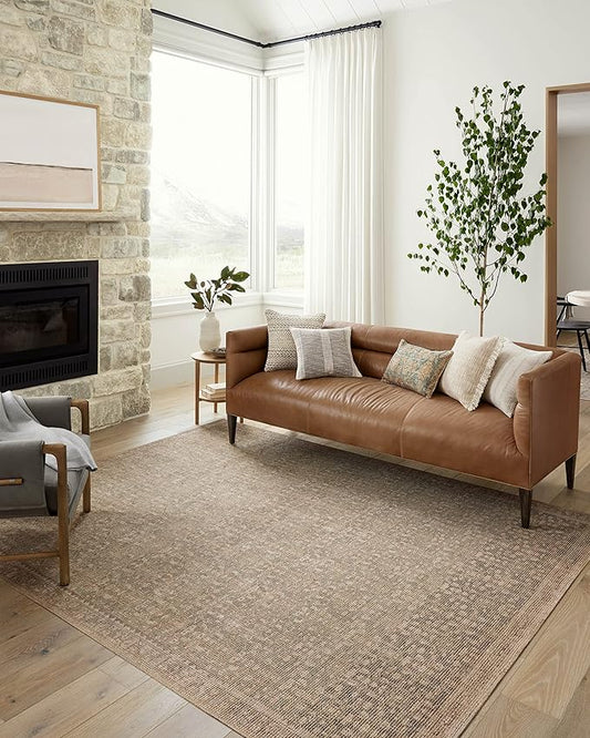 Loloi Angela Rose Aubrey Collection AUB-04 Sage/Bark 5'-0" x 5'-0", .19" Pile Height, Round Area Rug