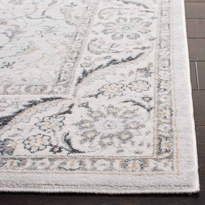 SAFAVIEH Isabella Collection Runner Rug - 2'2" x 11', Light Grey & Cream, Oriental Design, Non-Shedding & Easy Care, Ideal for High Traffic Areas in Living Room, Bedroom (ISA912F)