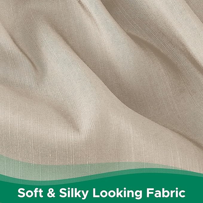 Biscaynebay Wrap Around Bed Skirts for King & Cal King Beds 19" Long Drop, Light Camel Adjustable Elastic Dust Ruffles Easy Fit Wrinkle & Fade Resistant Silky Luxurious Fabric Solid Machine Washable