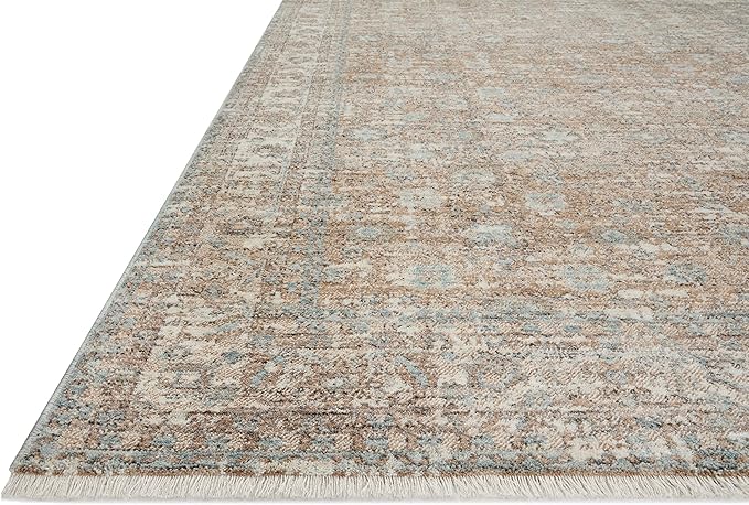 Loloi Angela Rose Blake Collection BLA-05 Sand/Sky 5'-3" x 7'-6", .25" Pile Height, Fringe, Area Rug