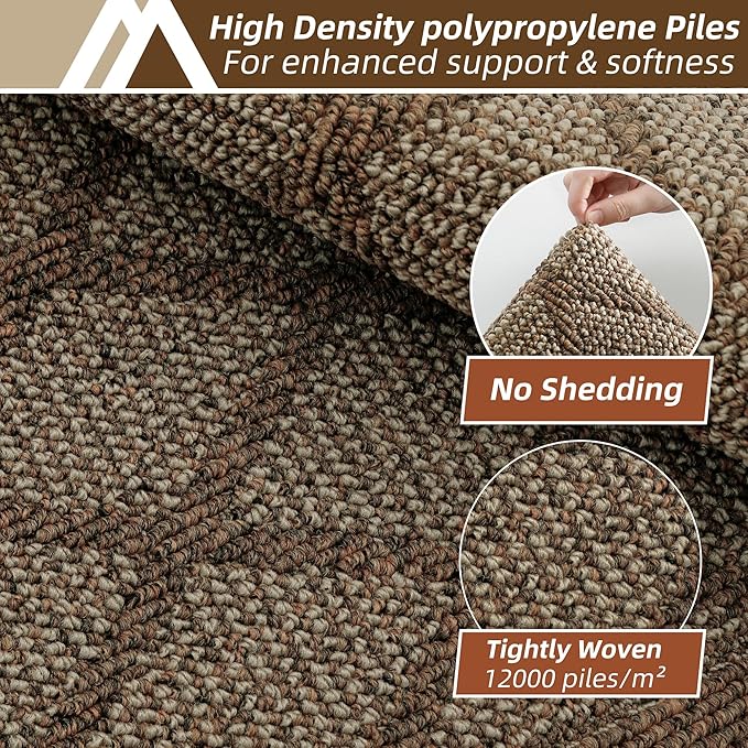 COSY HOMEER Kitchen Mats, 2 PCS Kitchen Rug Non Slip Washable, Absorbent Runner Rugs for Kitchen Floor, 100% Polypropylene Kitchen Sink Rug 20"x32" + 20"x48"(Brown)