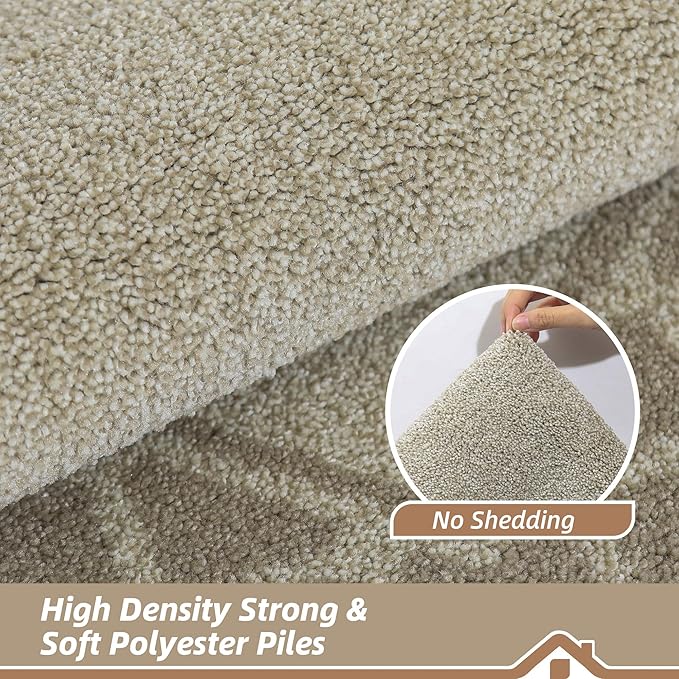 BEQHAUSE Door Mat Dirt Trapper Non Slip Entryway Rugs Absorbent Welcome Mat Low Profile Washable Front Door Mat for Muddy Paws,Entrance,Hallway, 20" x 32", Beige
