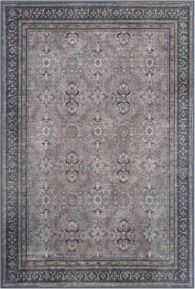 Vanmoos 2x3 Washable Area Rug – Soft, Non-Slip Entrance Rug, Durable Indoor Door mat, Floor Carpet for High-Traffic Areas, Entryway, Kitchen, and Bedside, Urban Luxe/Olive Brown