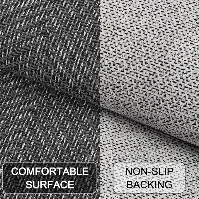ENHASIV Ultra Thin Indoor Door Mat 24"x36", Washable Door Mat Indoor Entrance, Non Slip Rubber Backing Doormat Low-Profile Inside Entryway Mat, Unique Herringbone Design Entry Mat, Dark Grey (FOLD)