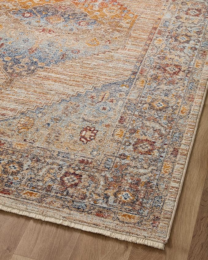 Loloi II Sorrento Collection SOR-06 Multi/Sunset 5'-3" x 5'-3" Round Accent Rug