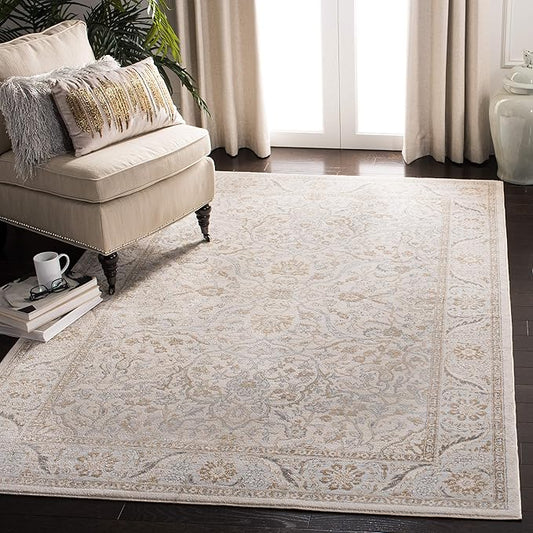 SAFAVIEH Isabella Collection Accent Rug - 4' x 6', Cream & Beige, Oriental Design, Non-Shedding & Easy Care, Ideal for High Traffic Areas in Entryway, Living Room, Bedroom (ISA912A)