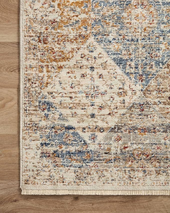Loloi Sorrento Collection SOR-02 Ivory/Multi 5'-3" x 5'-3" Round Accent Rug