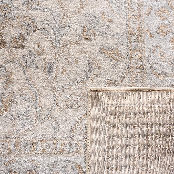 SAFAVIEH Isabella Collection Runner Rug - 2'2" x 8', Cream & Beige, Oriental Design, Non-Shedding & Easy Care, Ideal for High Traffic Areas in Living Room, Bedroom (ISA912A)