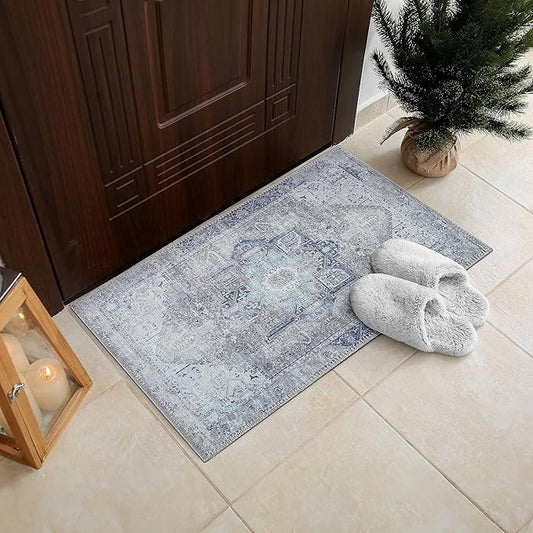 RugOver Machine Washable Area Rug, Pet-Friendly and Non-Slip Indoor Carpet for Kitchen, Bathroom, Living Room, Home Floor Decoration(Seal/Space, 2' x 3')