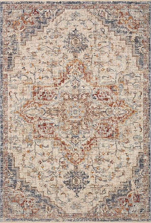 Loloi Sorrento Collection SOR-05 Ivory/Fiesta 2'-7" x 10'-0" Runner Rug