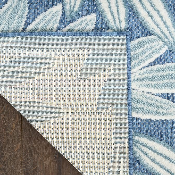 Nourison Home Aloha Blue 3'6" x 5'6" Area Rug - Easy Clean, Non Shedding, Bed Room, Living Room, Dining Room, Kitchen (4' x 6')