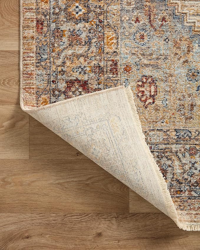 Loloi II Sorrento Collection SOR-06 Multi/Sunset 5'-3" x 5'-3" Round Accent Rug