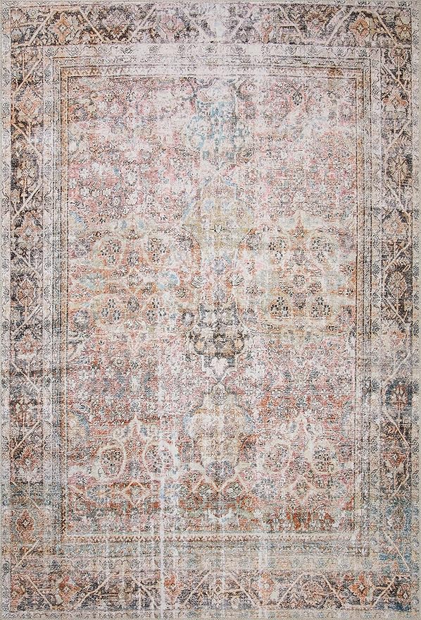 Loloi Adrian Collection ADR-05 Sunset/Charcoal 3'-6" x 5'-6", .19" Thick Accent Rug
