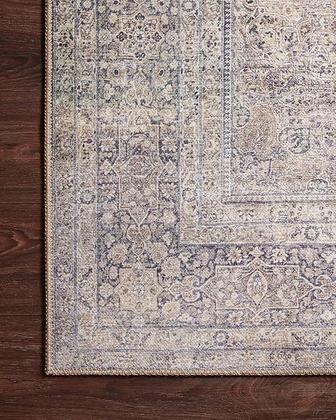 Loloi Wynter Collection WYN-03 Silver/Charcoal 2'-6" x 12'-0" Runner Rug, .13" Thick, Area Rug, Soft, Durable, Printed, Vintage Inspired, Low Pile, Non-Shedding, Easy Clean, Living Room Rug