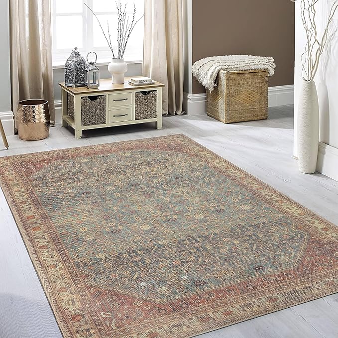RugOver Machine Washable Area Rug, Pet-Friendly and Non-Slip Indoor Carpet for Kitchen, Bathroom, Living Room, Home Floor Decoration(Barn/Pine, 3' x 5')