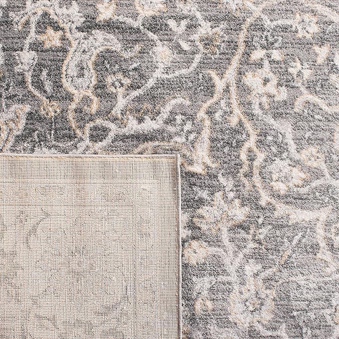 SAFAVIEH Isabella Collection Accent Rug - 4' x 6', Grey & Dark Grey, Oriental Design, Non-Shedding & Easy Care, Ideal for High Traffic Areas in Entryway, Living Room, Bedroom (ISA912H)