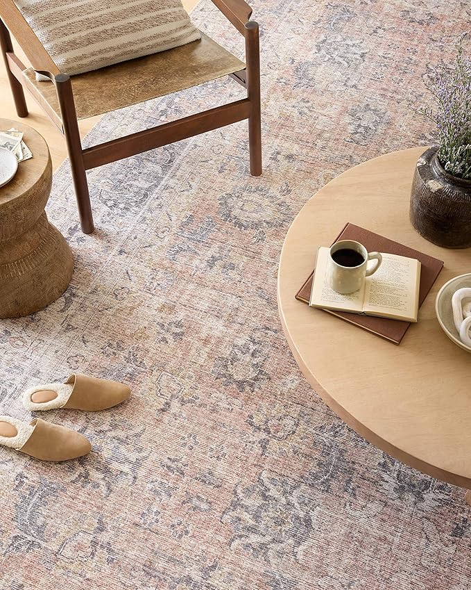 Loloi Skye Collection SKY-01 Blush/Grey 2'-6" x 10'-0" Runner Rug