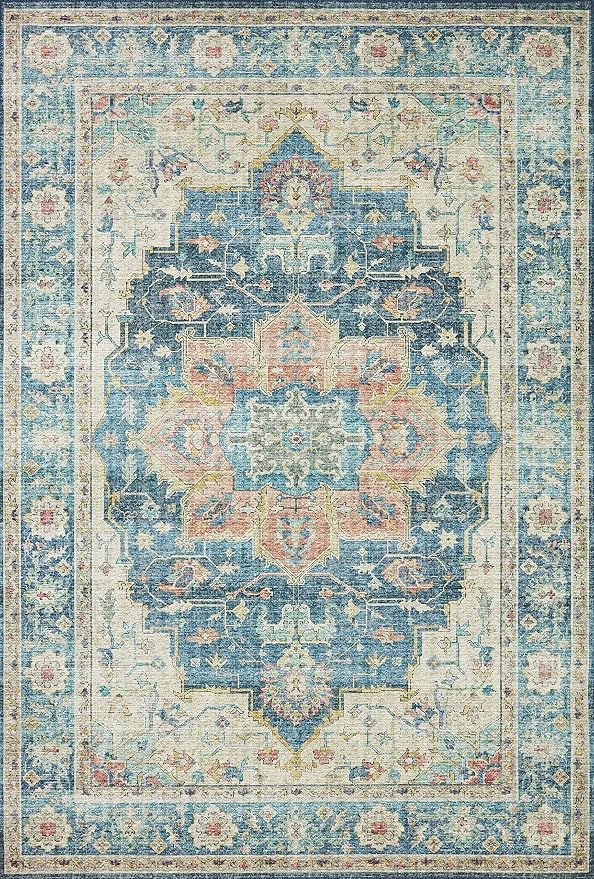 Loloi II Skye Collection SKY-12 Ocean/Multi 2'-3" x 3'-9" Accent Rug