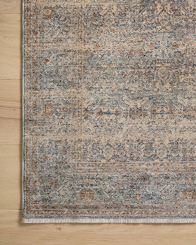 Loloi Angela Rose Blake Collection BLA-02 Ocean/Mocha 2'-7" x 13', .25" Pile Height, Fringe, Runner Rug