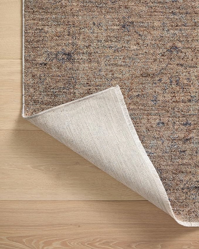 Loloi Angela Rose Blake Collection BLA-03 Taupe/Blue 2'-7" x 10'-0", .25" Pile Height, Fringe, Runner Rug