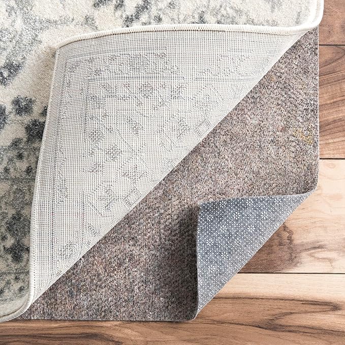 nuLOOM Oval 8' x 10' Premium Eco-Friendly Felt Rug Pad, 1/8 " Thick Low Profile, Non-Slip Backing, Customizable Size, Hardwood, Carpet, Tile, Vinyl, Linoleum, Made in USA, 100% Recycled Materials