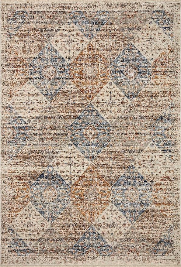 Loloi Sorrento Collection SOR-02 Ivory/Multi 5'-3" x 5'-3" Round Accent Rug
