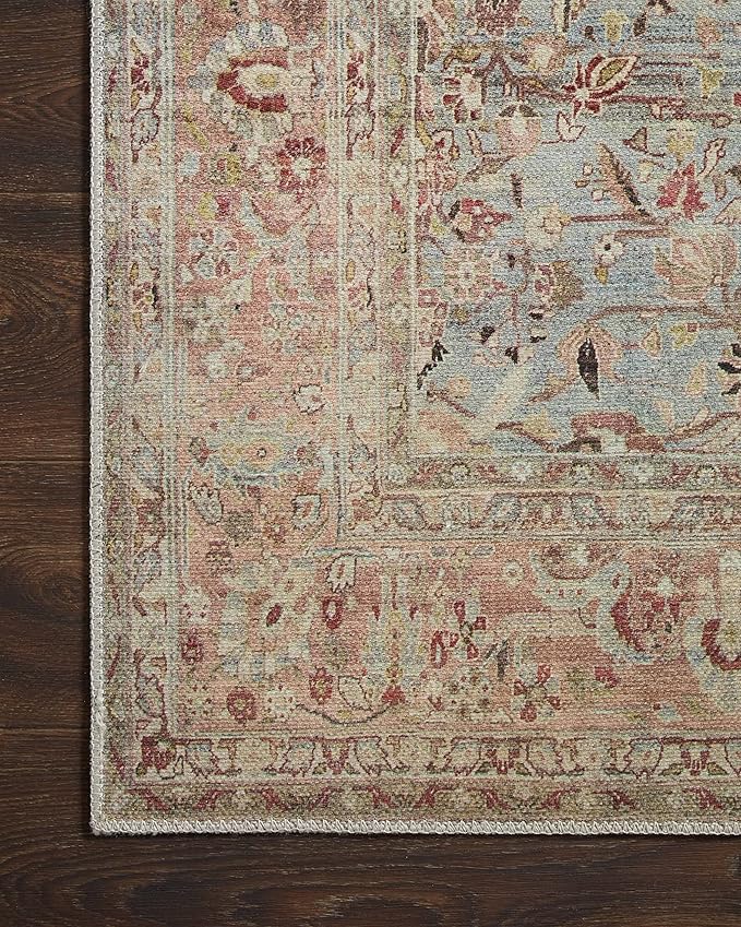 Loloi Adrian Collection ADR-06 Ocean/Clay 3'-6" x 5'-6", .19" Thick Accent Rug