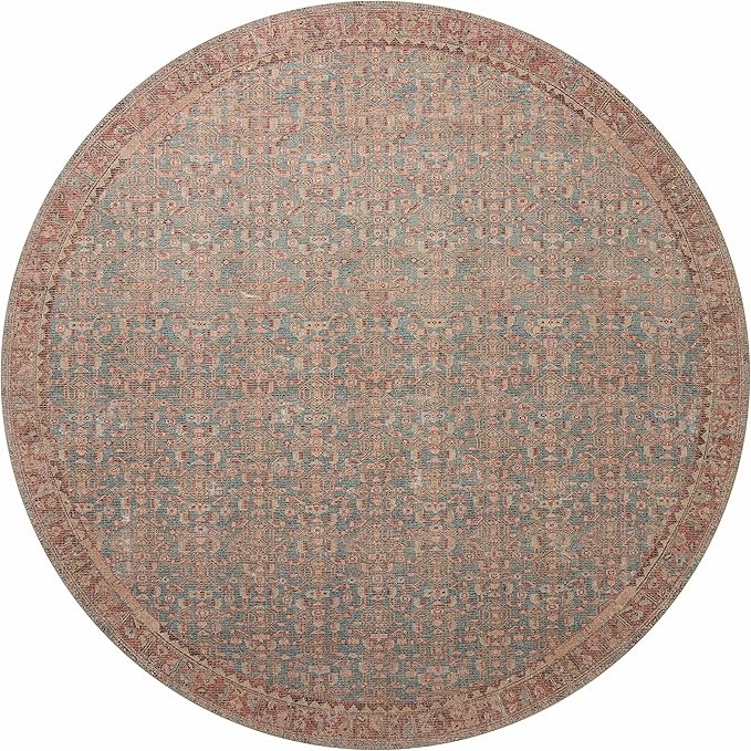 Loloi Angela Rose Aubrey Collection AUB-04 Blue/Terracotta 2'-0" x 5'-0", .19" Pile Height, Accent Rug