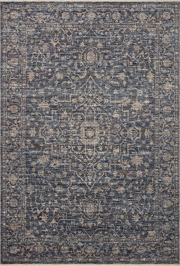 Loloi II Sorrento Collection SOR-01 Midnight/Natural 3'-11" x 3'-11" Round Accent Rug